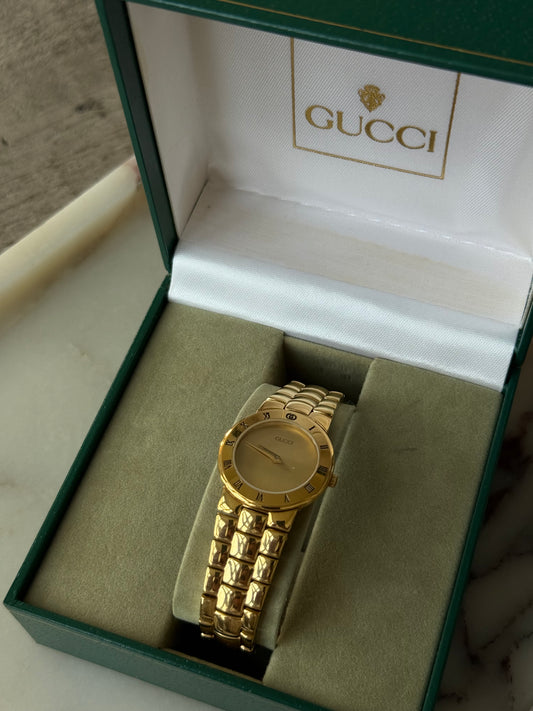 18K Gold Plated Vintage Gucci 3300 Watch