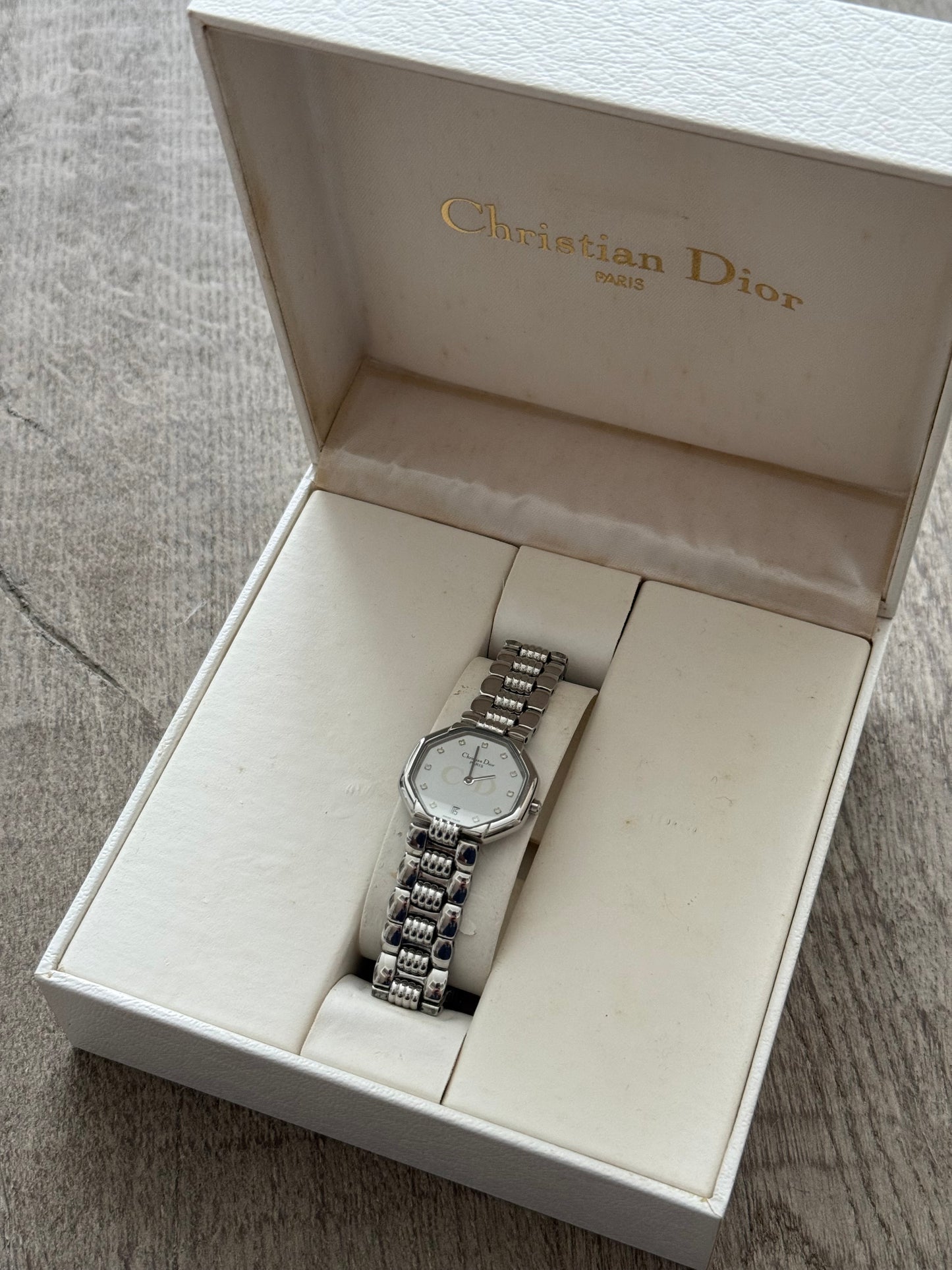 Authentic Christian Dior Model Depose w/ 12 Diamonds (Silver)