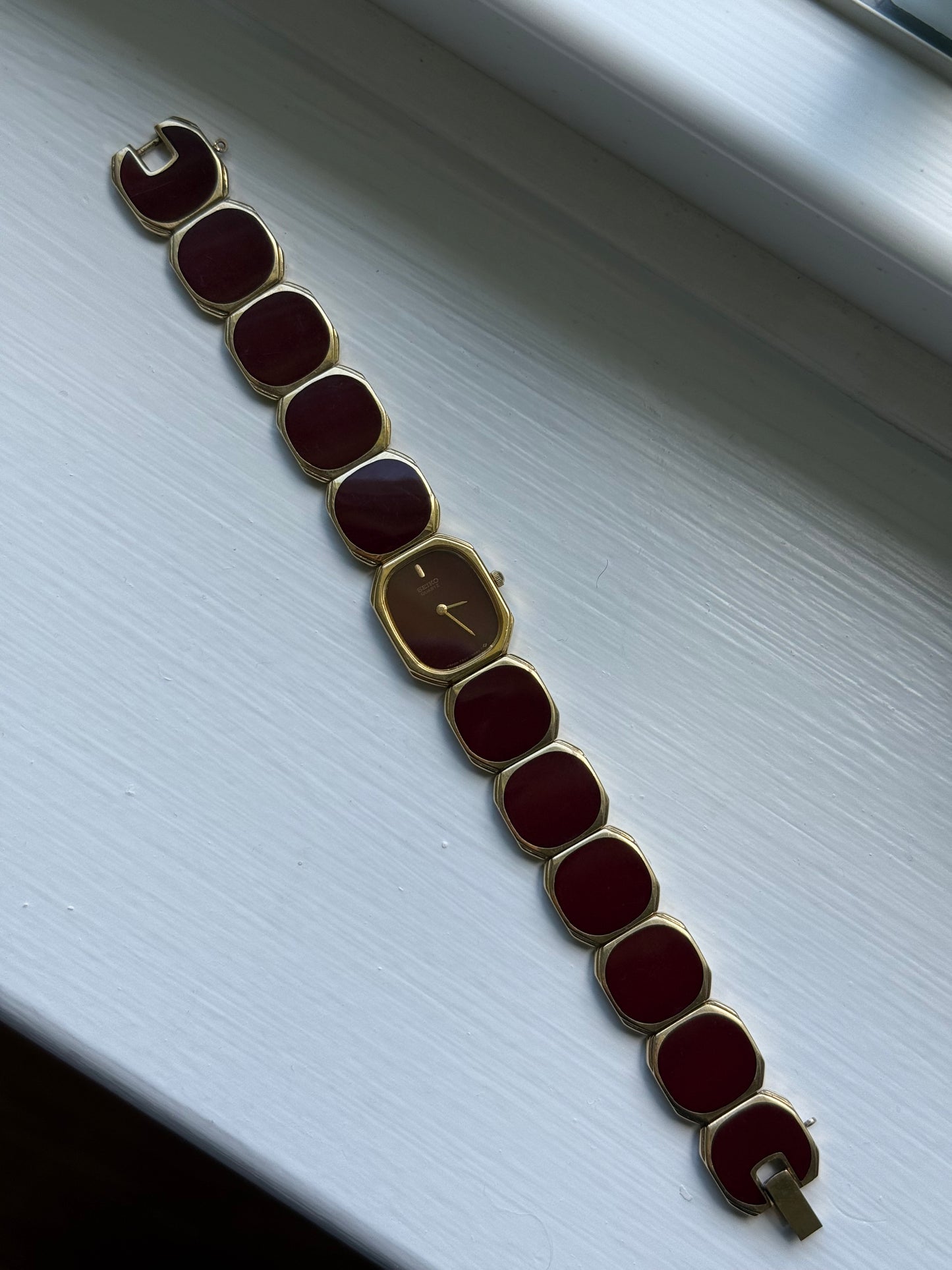 Seiko LaSalle Burgundy Stone Bracelet