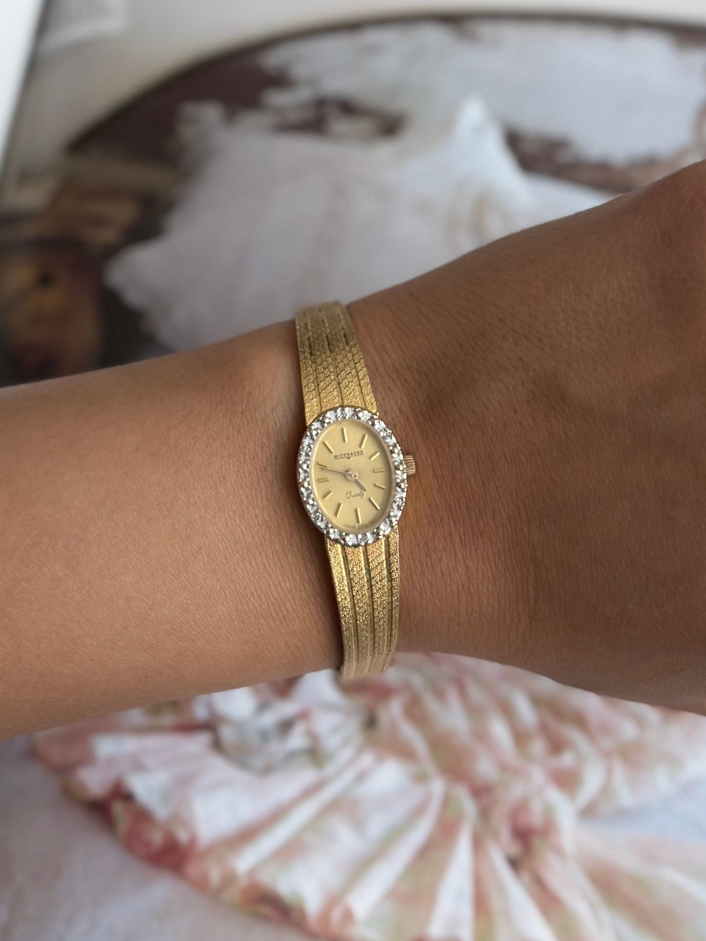 Diamond Bezel Wittnauer Gold Watch