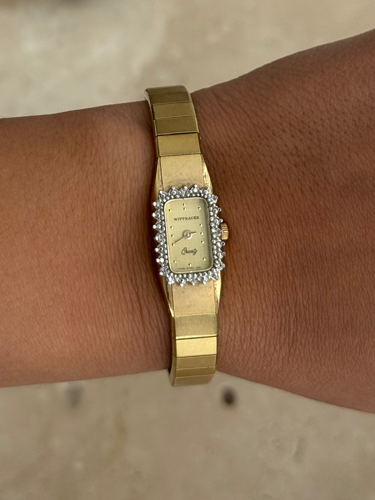 Diamond Bezel Wittnauer Gold Watch