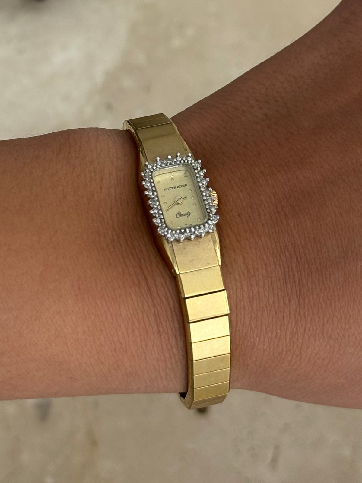 Diamond Bezel Wittnauer Gold Watch