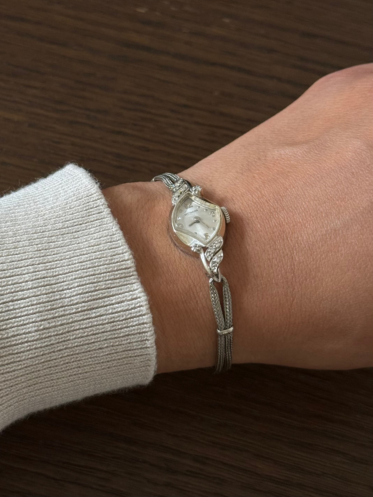Authentic Vintage 14kt SOLID White Gold Wittnauer Watch