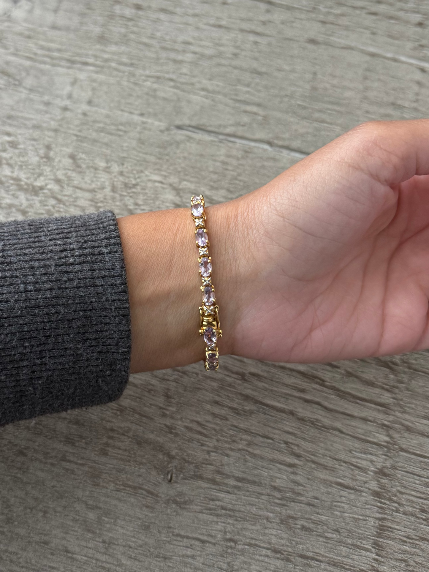Avon Genuine Diamond and Tanzanite Gold Plated Watch
