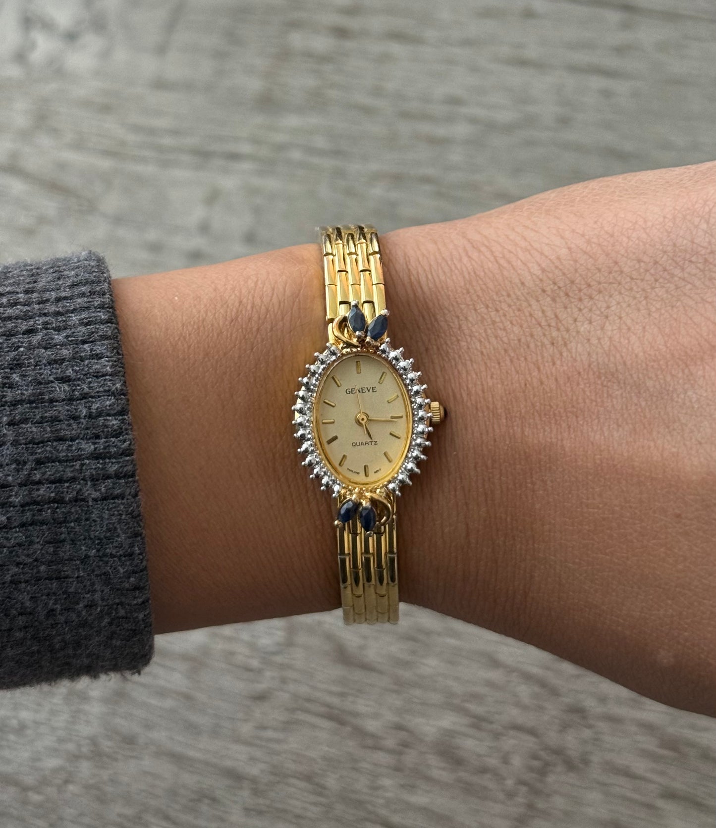 Sapphire and Genuine Diamond Geneve Watch