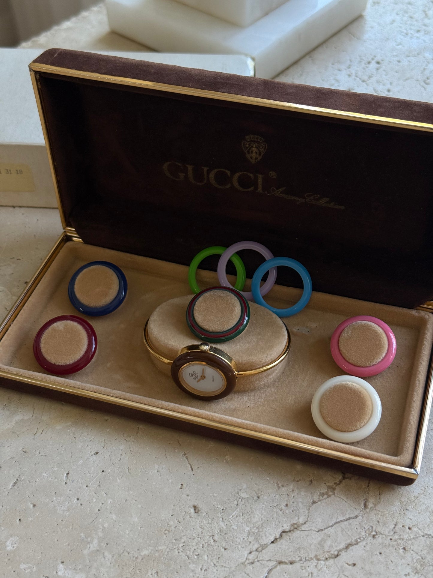 ICONIC Vintage Gucci Interchangeable Bezel Watch Set
