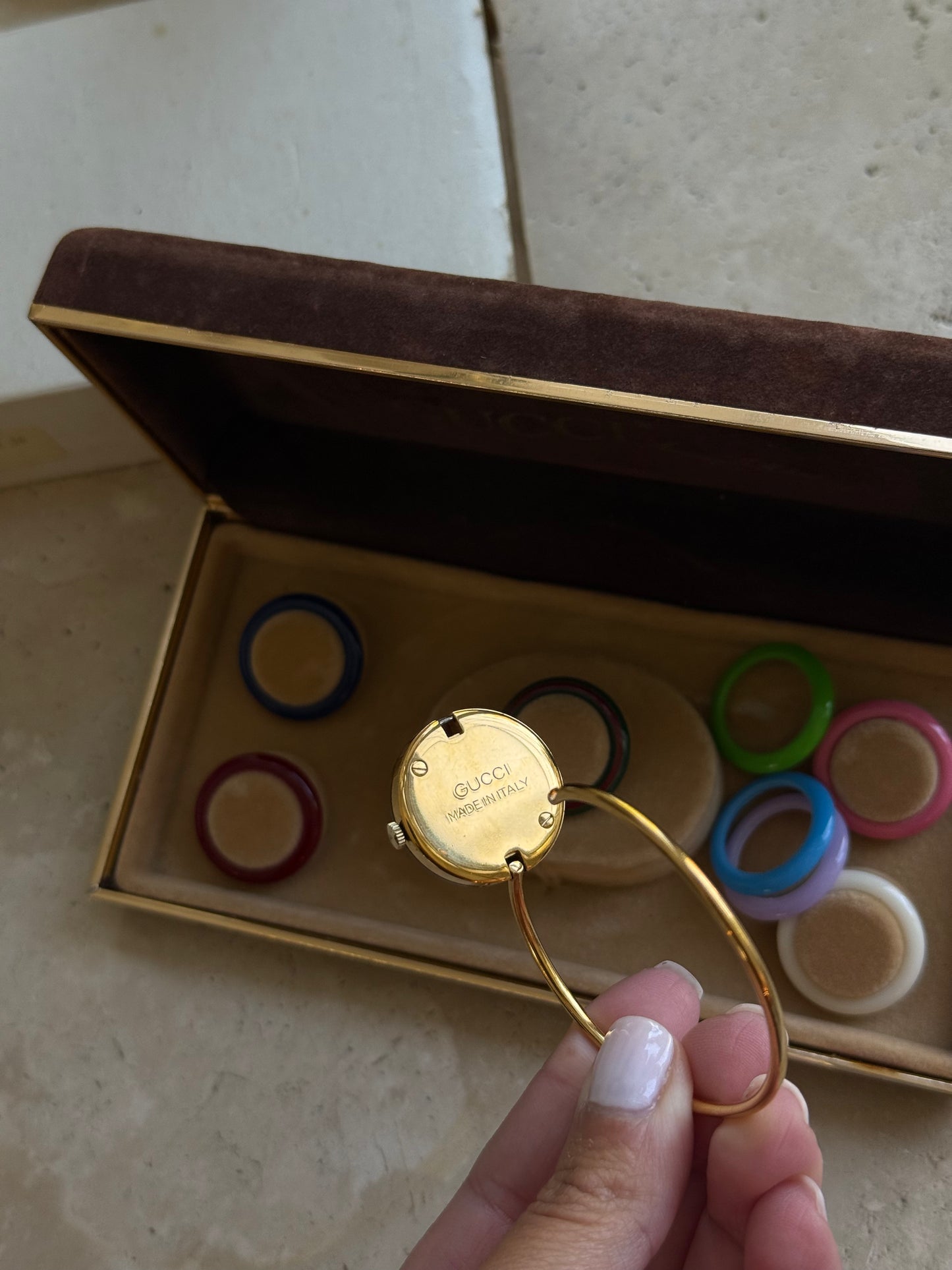 ICONIC Vintage Gucci Interchangeable Bezel Watch Set