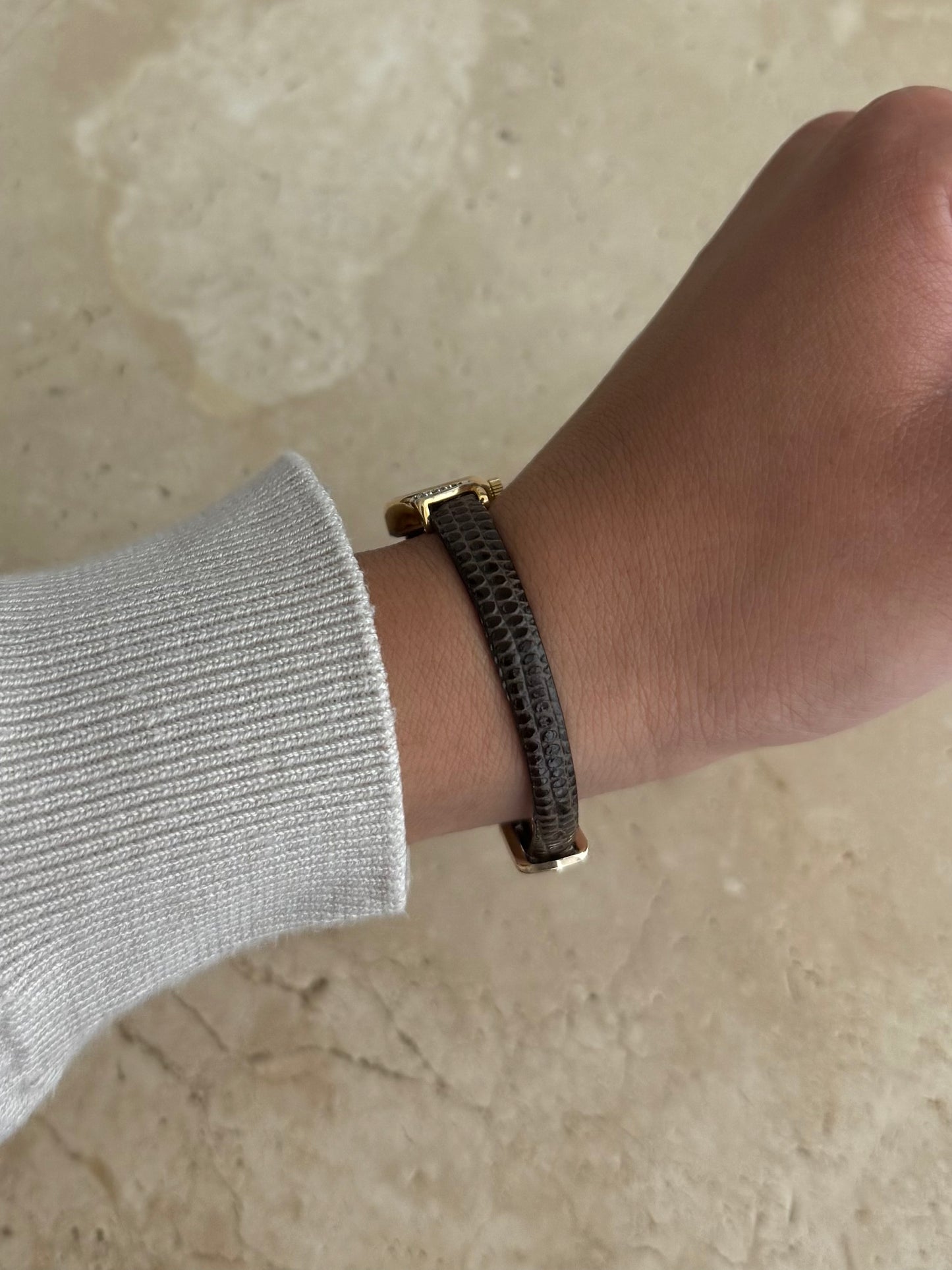 Dainty Pulsar Brown Leather Strap Watch