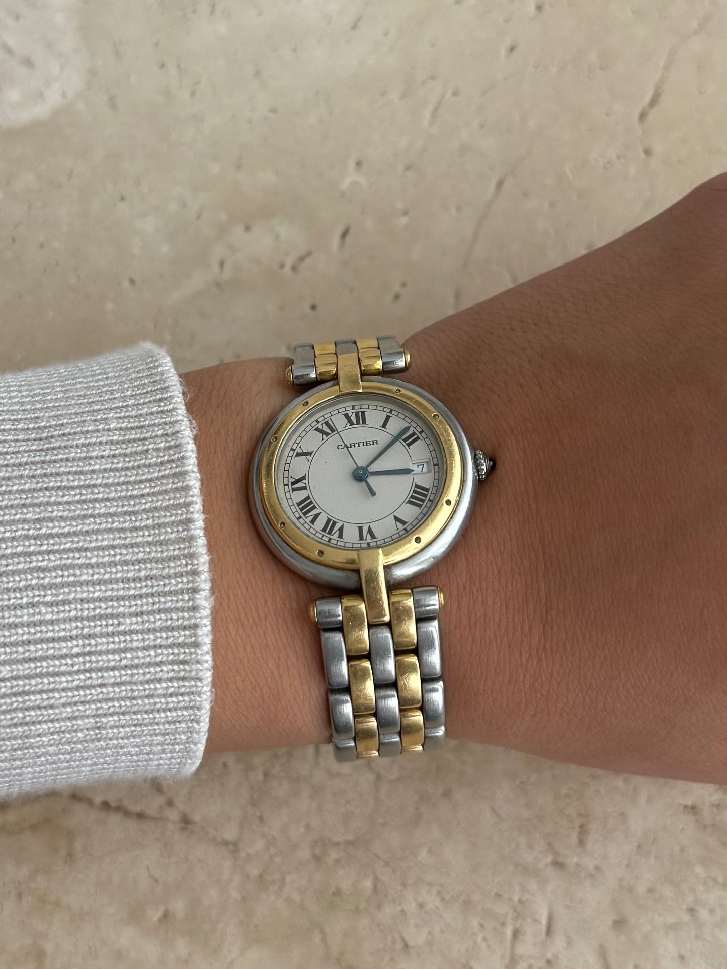 Authentic Cartier Panthère Vendôme 30mm 2-Row 18k Gold & Steel
