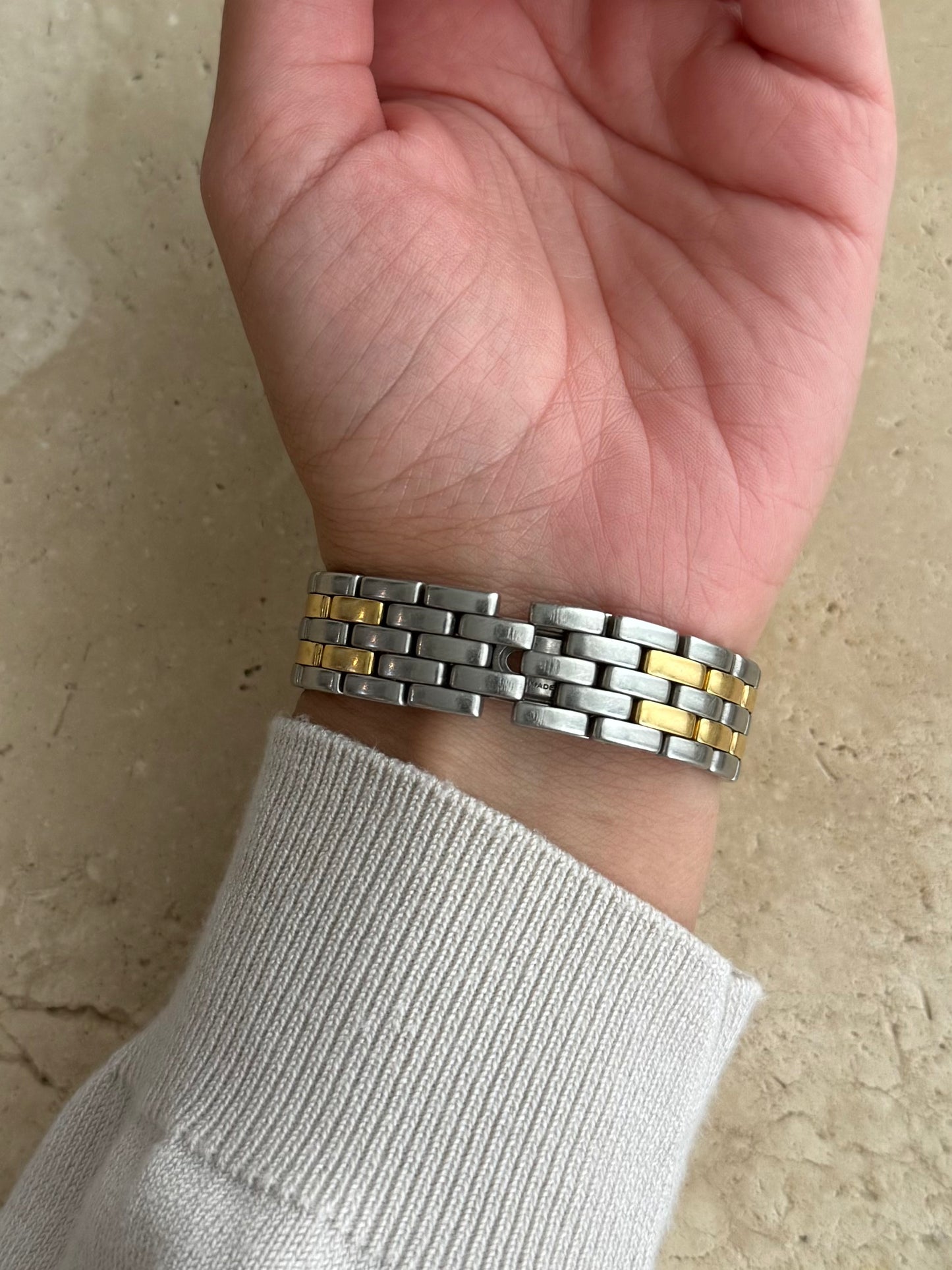 Authentic Cartier Panthère Vendôme 30mm 2-Row 18k Gold & Steel