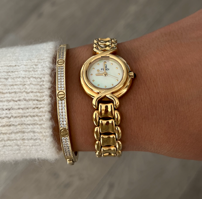 Authentic Fendi 18k Gold Orologi Watch
