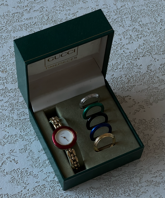 Vintage Gucci Interchangeable Bezel Watch Set