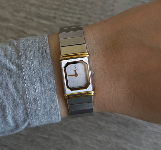 Authentic RARE Vintage 90s Two-Tone Yves Saint Laurent Reverso Watch