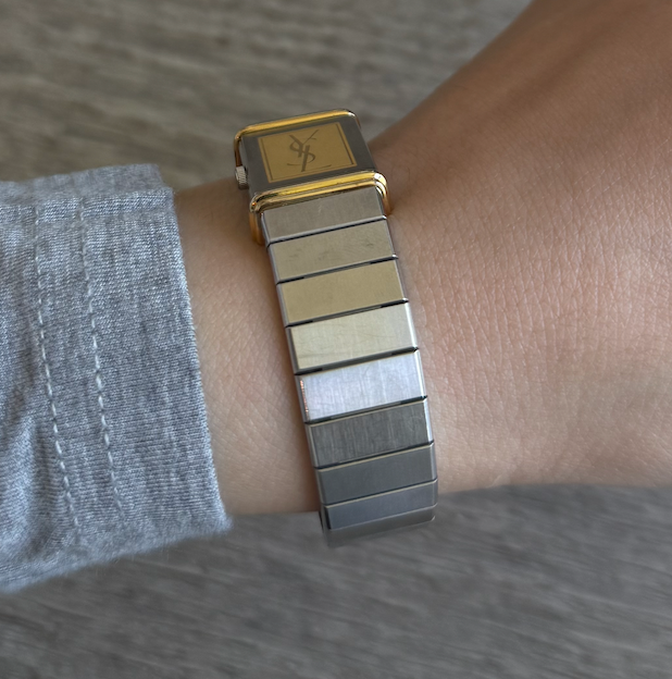 Authentic RARE Vintage 90s Two-Tone Yves Saint Laurent Reverso Watch