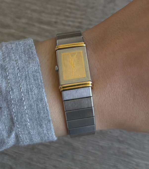 Authentic RARE Vintage 90s Two-Tone Yves Saint Laurent Reverso Watch