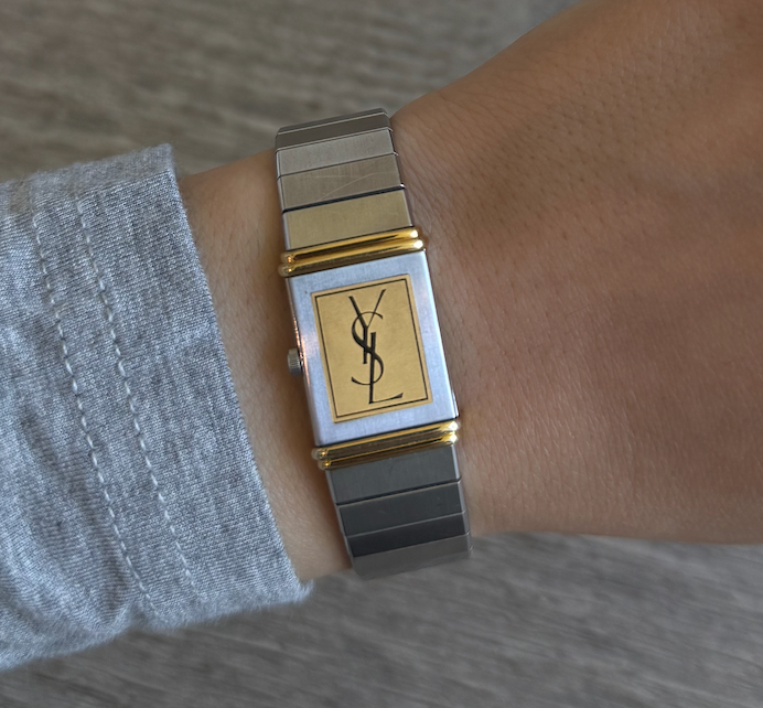 Authentic RARE Vintage 90s Two-Tone Yves Saint Laurent Reverso Watch