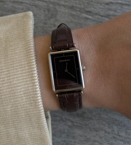 Authentic YSL Brown Leather Watch