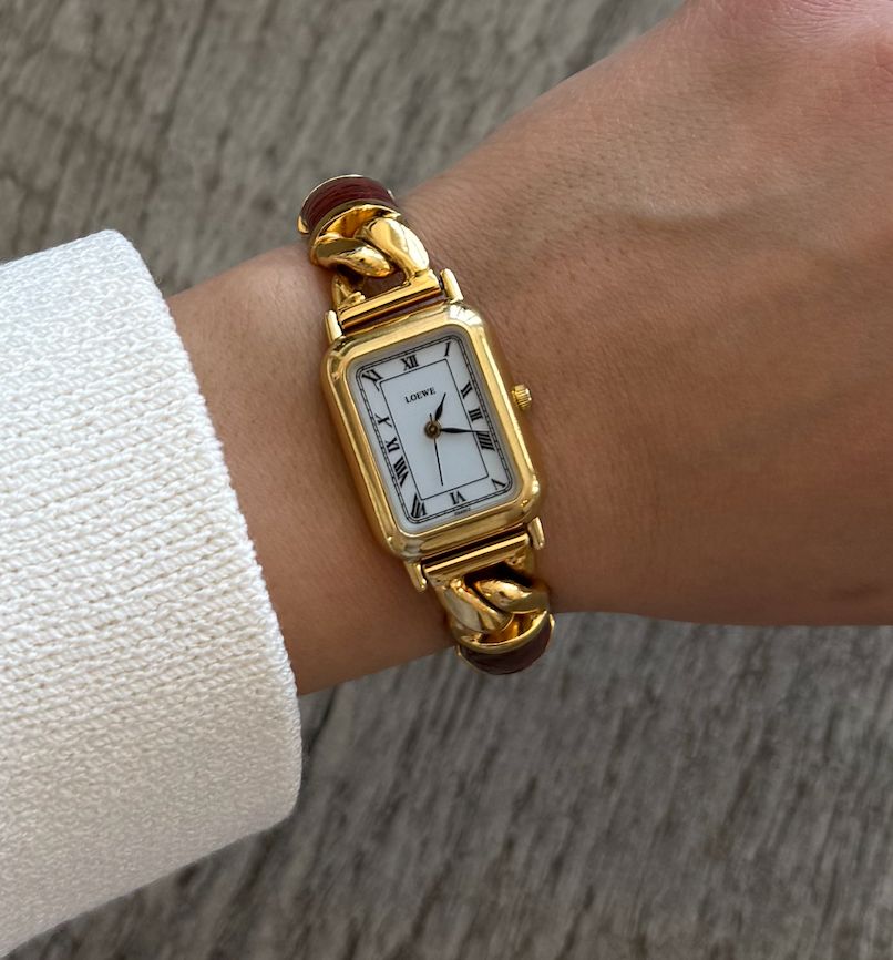 LOEWE Red Leather Watch