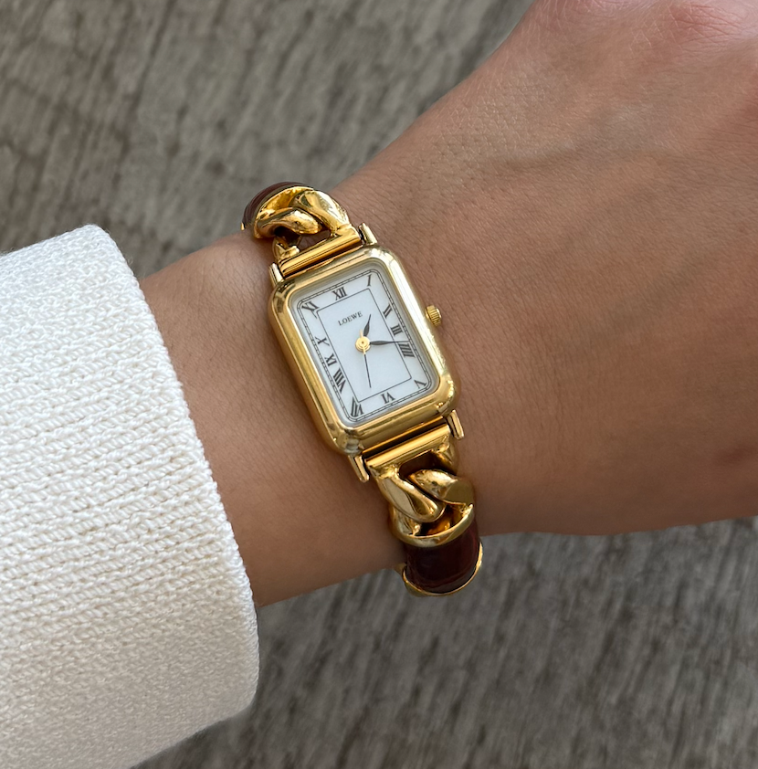 LOEWE Red Leather Watch