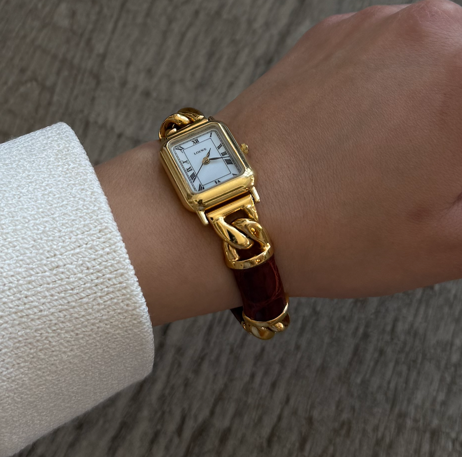 LOEWE Red Leather Watch
