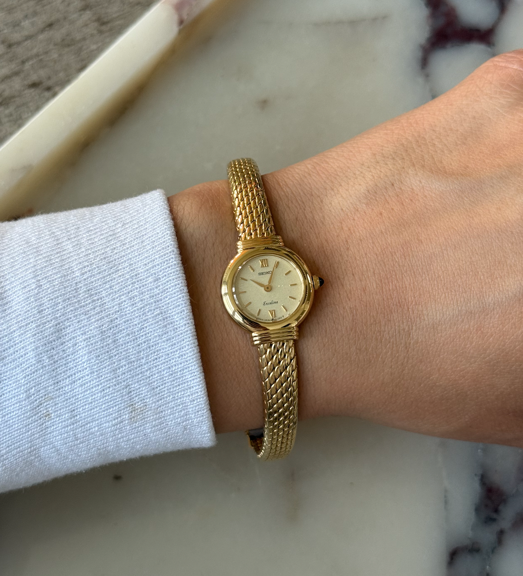 Vintage Seiko Gold Mesh Band Watch