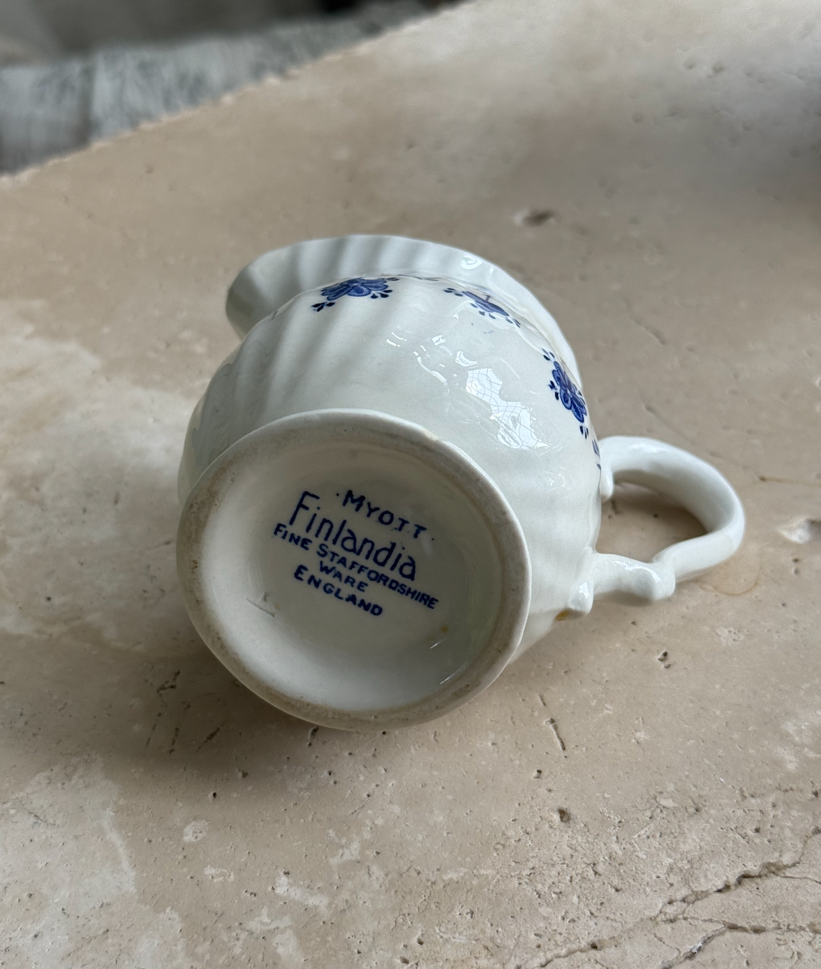 Vintage Blue Floral Myott Staffordshire Creamer